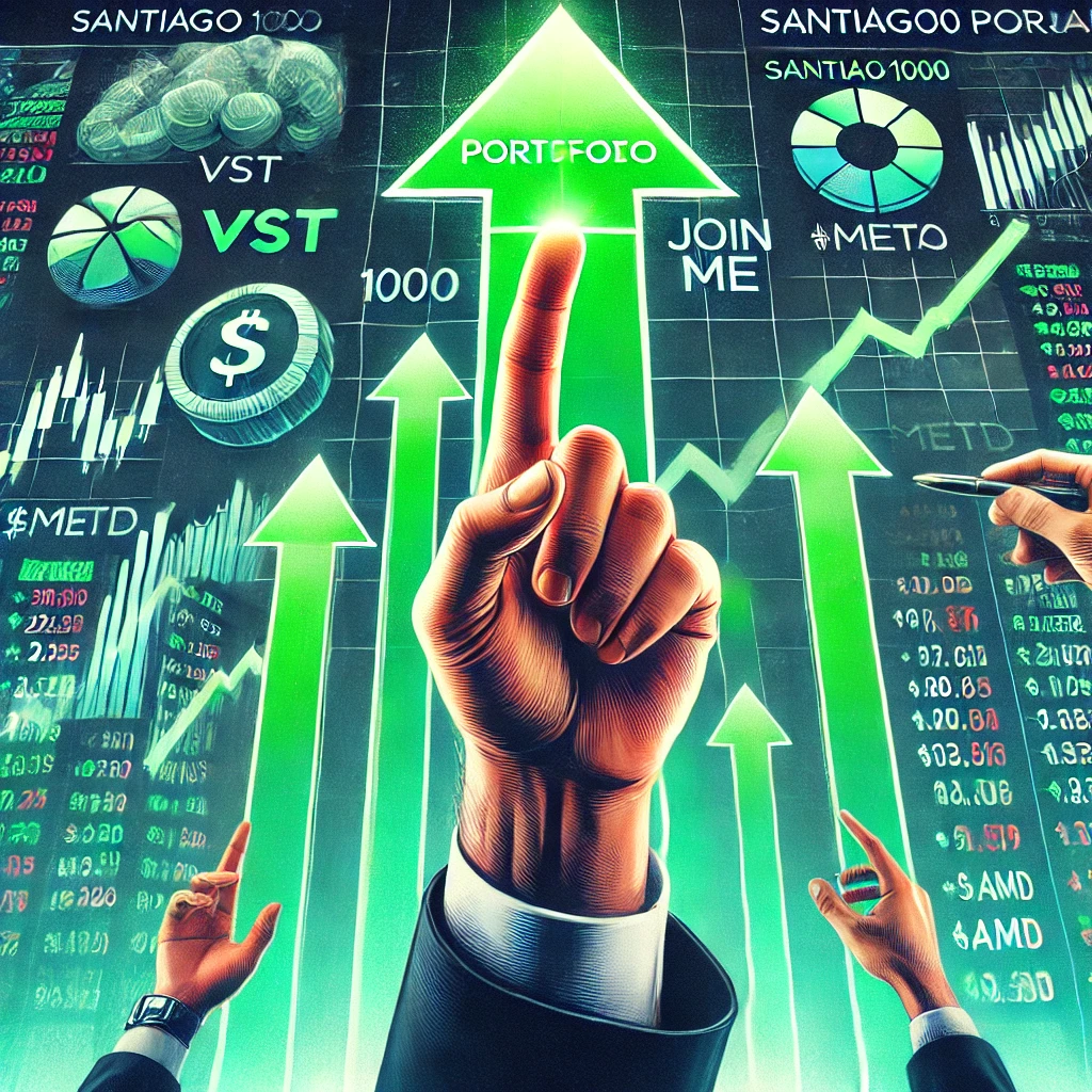 The visual reflects growth and financial success, perfect for catching the eye of potential followers and copiers on eToro. The upward arrows and stock symbols hint at rising performance, encouraging engagement.