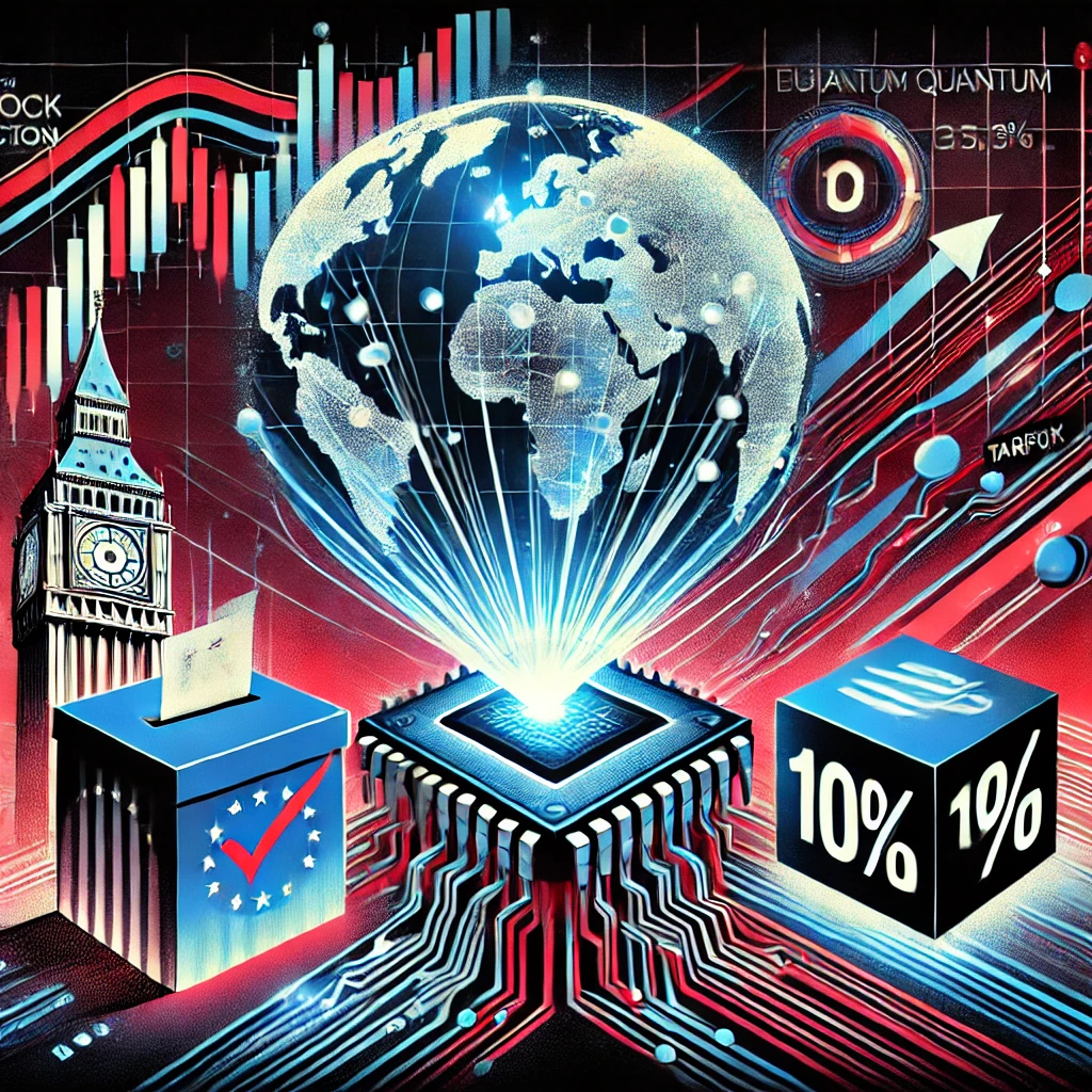 A visually striking illustration in the style of Christoph Niemann, featuring a dynamic representation of global financial markets. The image should i